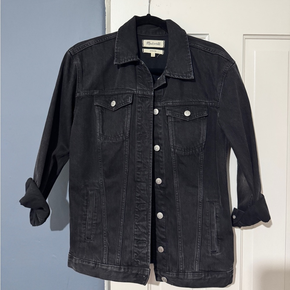 Madewell Oversized Black Denim Jacket